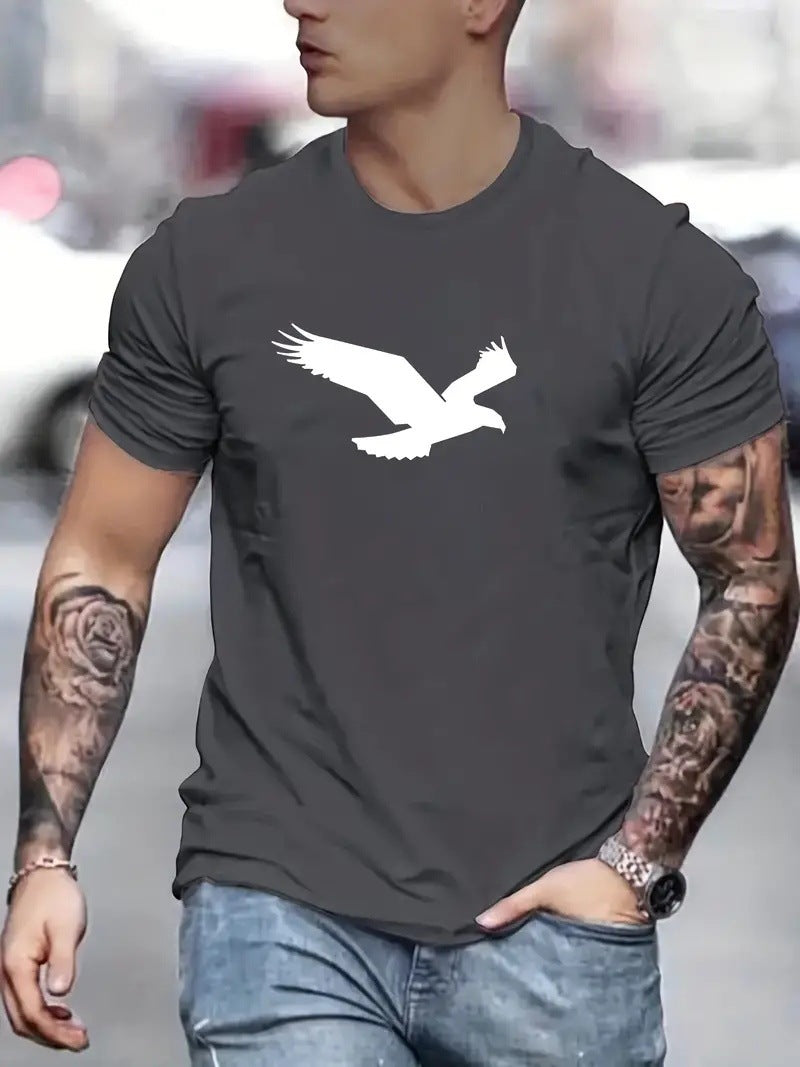 3D Eagle Print Casual Tee