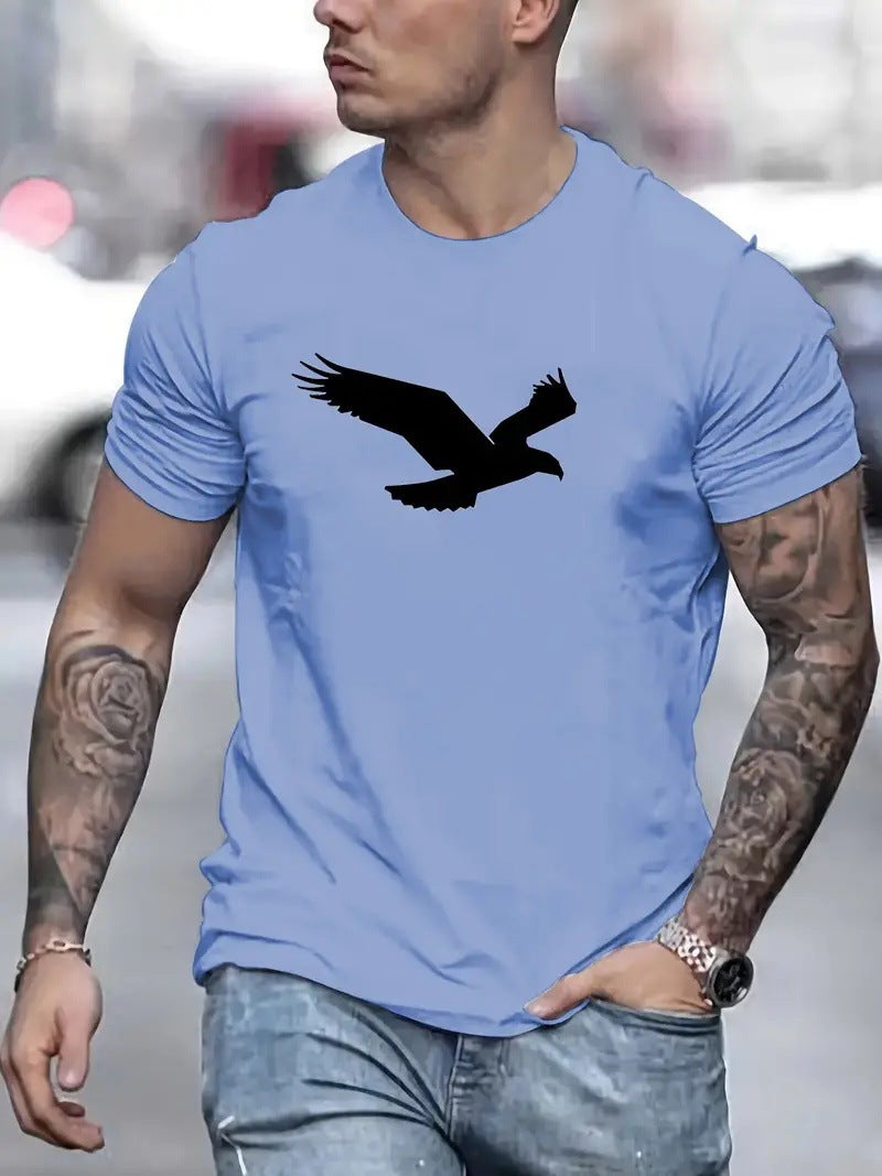 3D Eagle Print Casual Tee