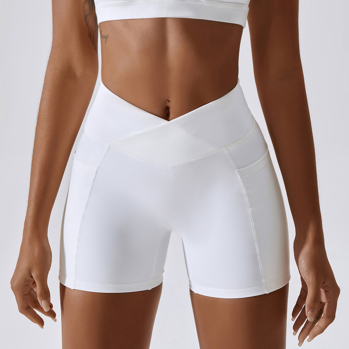 Women's Cross-Waist Running Fitness Shorts