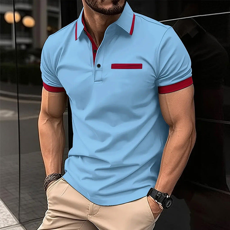 Leisure Polo Shirt with Faux Pocket