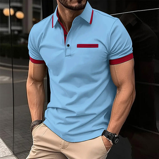 Leisure Polo Shirt with Faux Pocket