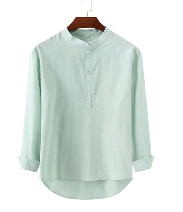 Stand-Up Collar Long Sleeve Casual Shirt