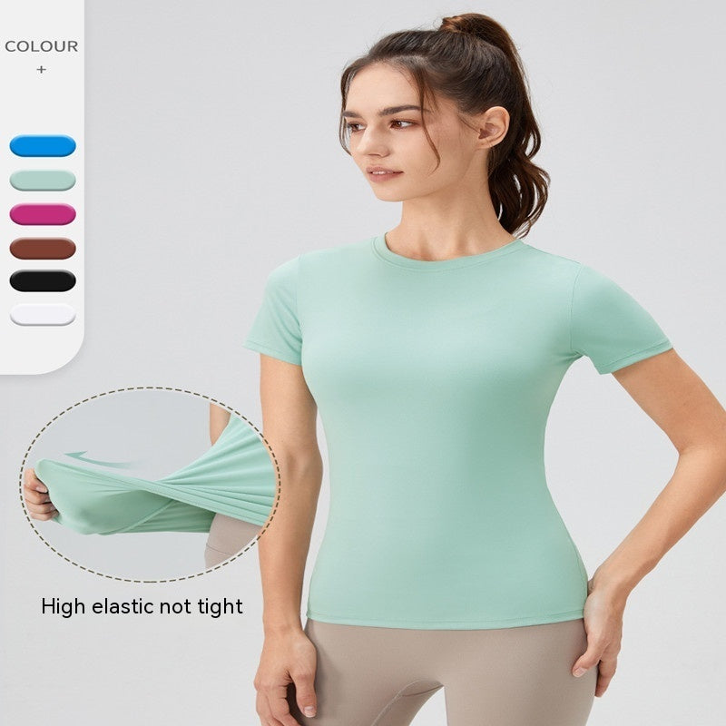 Solid Color Quick-Drying Yoga T-Shirt