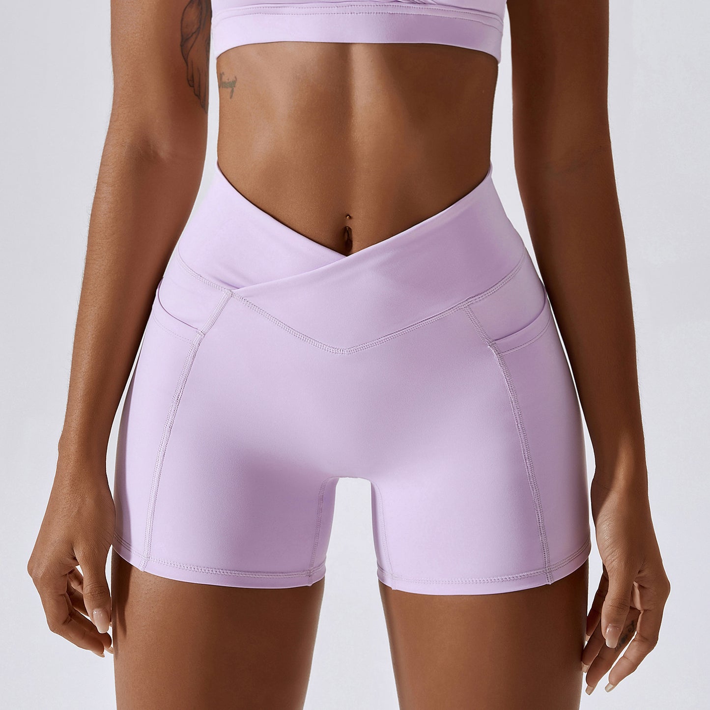 Women's Cross-Waist Running Fitness Shorts