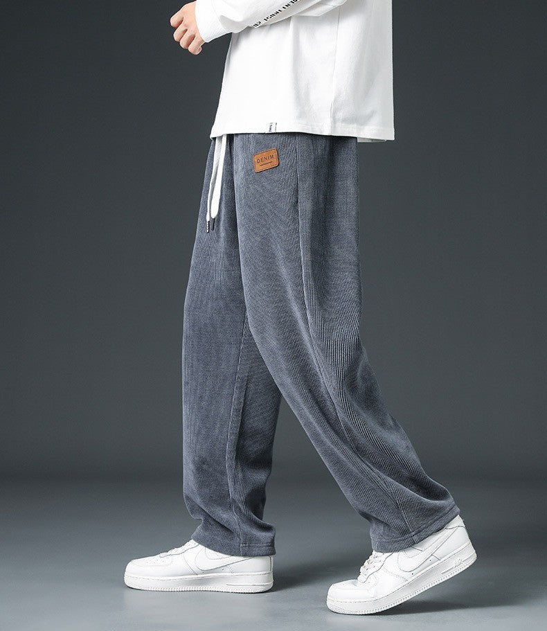 Autumn/Winter Corduroy Fleece Wide-Leg Pants