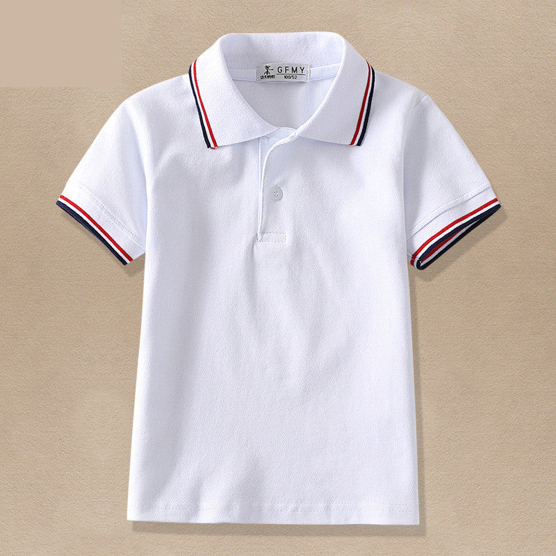 CUHK Childrens White Lapel T Shirt