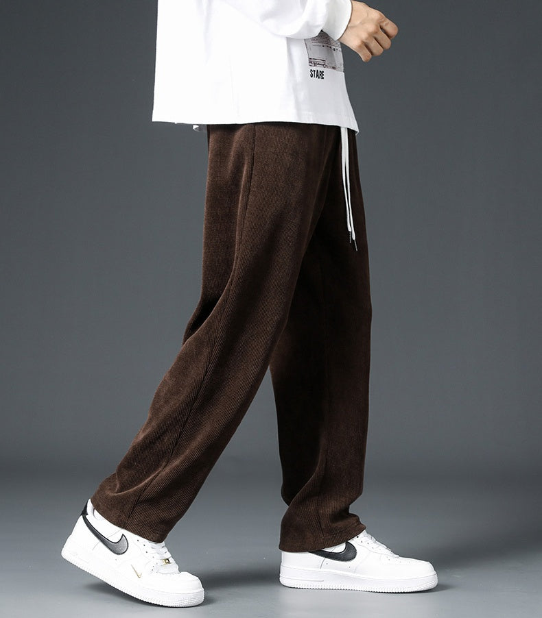 Autumn/Winter Corduroy Fleece Wide-Leg Pants