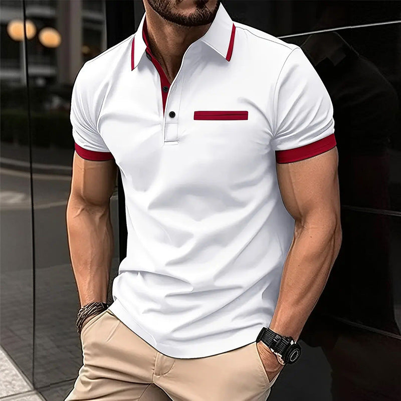 Leisure Polo Shirt with Faux Pocket