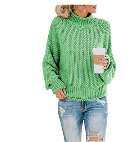 Thick Knit Turtleneck Pullover Cardigan