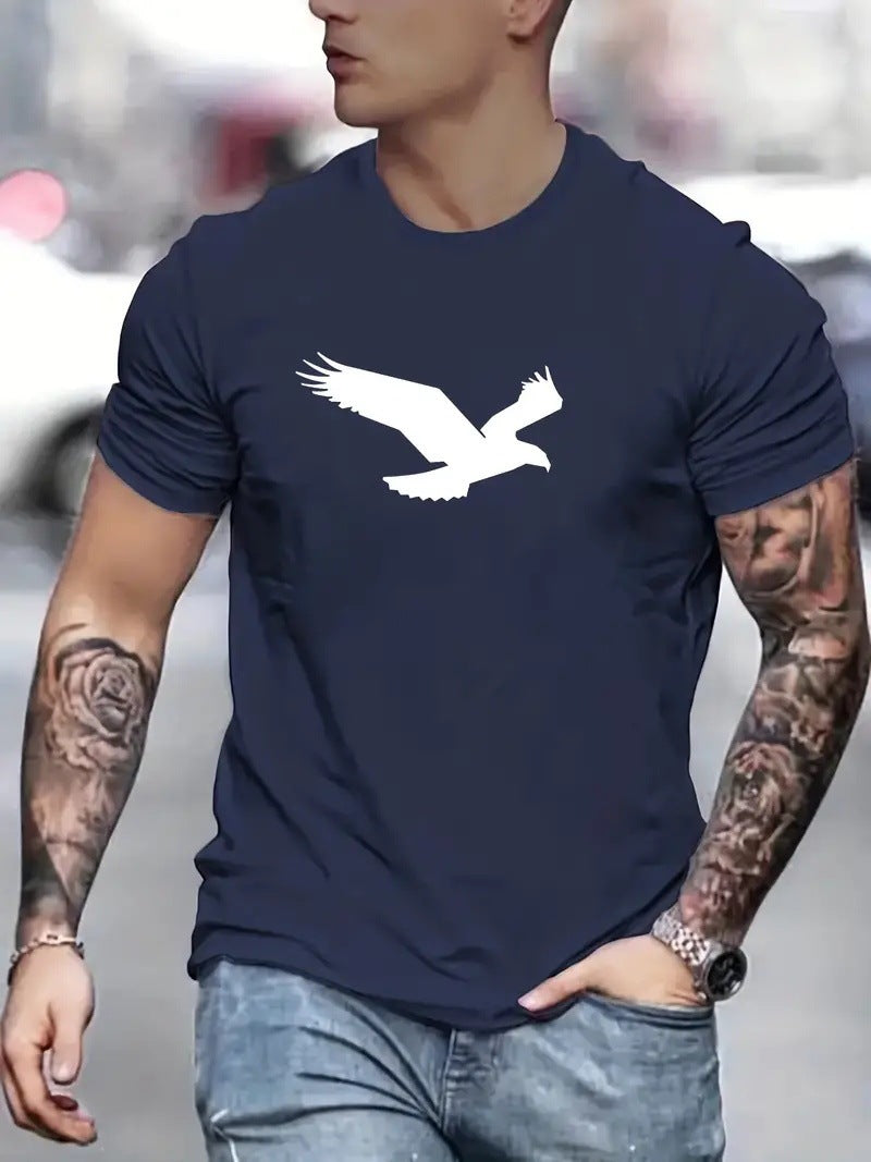 3D Eagle Print Casual Tee