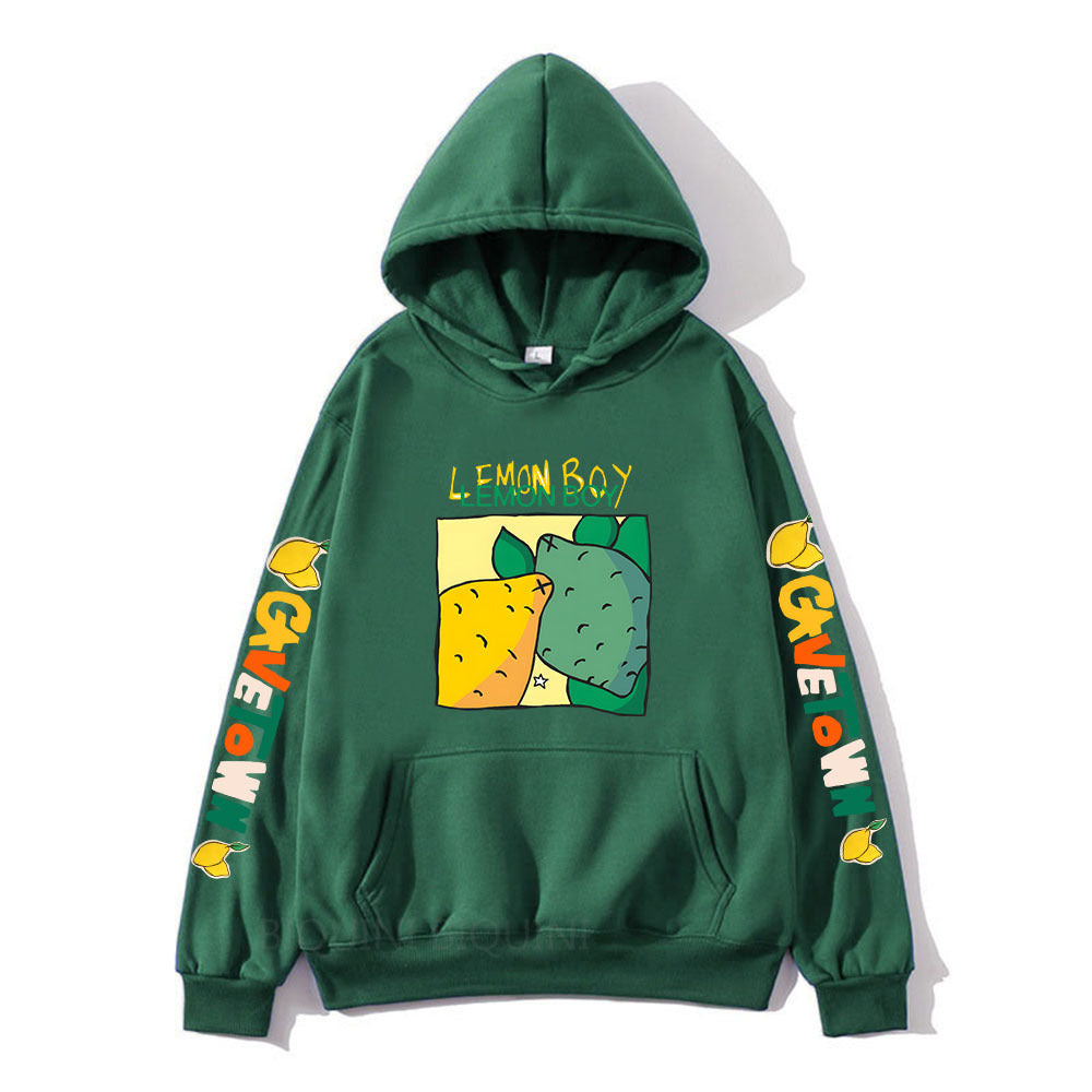 Lemon Boy Cartoon Print Hoodies