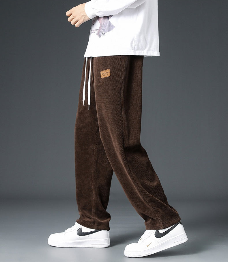 Autumn/Winter Corduroy Fleece Wide-Leg Pants