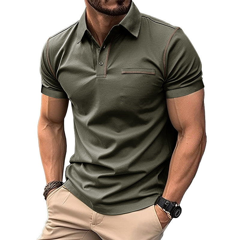 Men's Fashion Casual Pearl Cotton Polo Wear