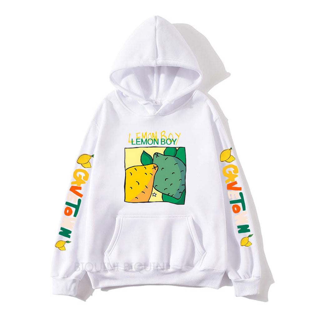 Lemon Boy Cartoon Print Hoodies