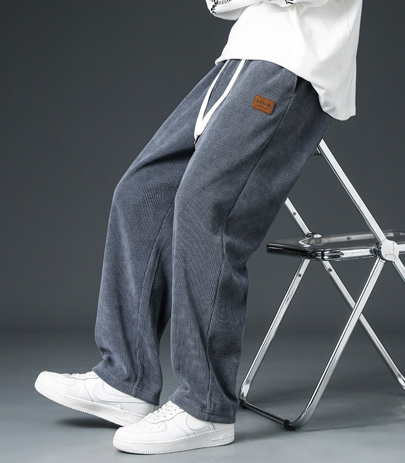 Autumn/Winter Corduroy Fleece Wide-Leg Pants