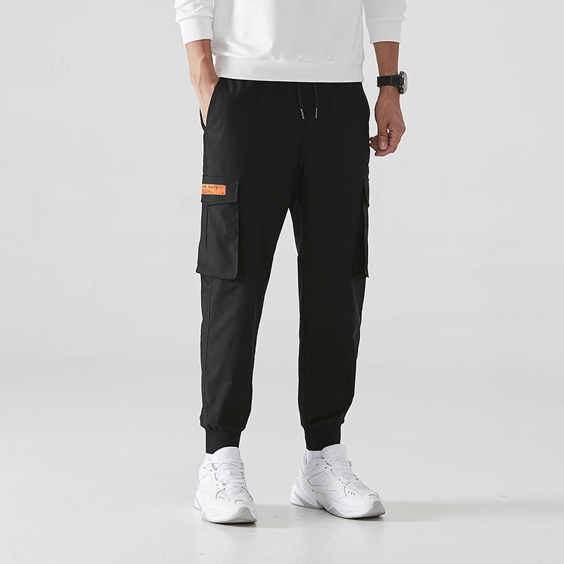 Loose-Fit Nine-Split Pants with Pockets