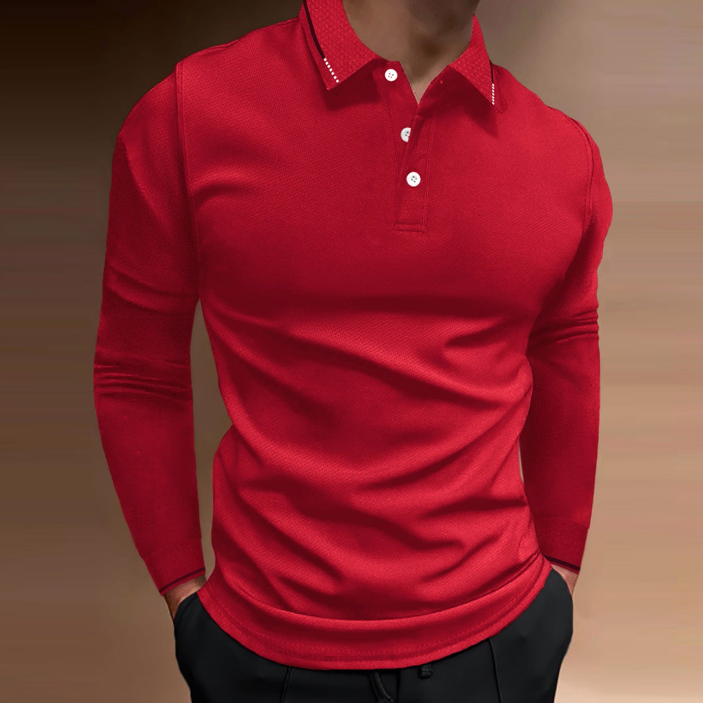 Autumn Sports Stand-Collar Long-Sleeve Shirt