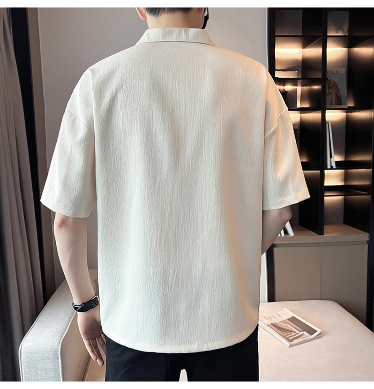 Short Sleeve Thin Polo Shirt Letter Printing Lapel T-shirt