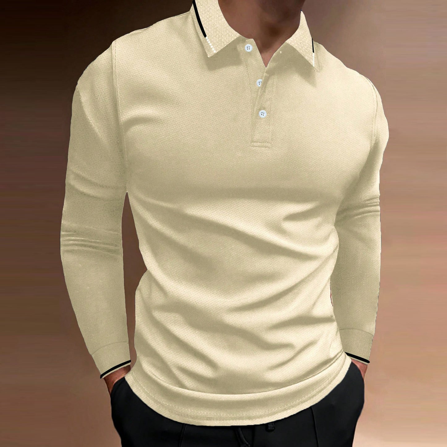 Autumn Sports Stand-Collar Long-Sleeve Shirt