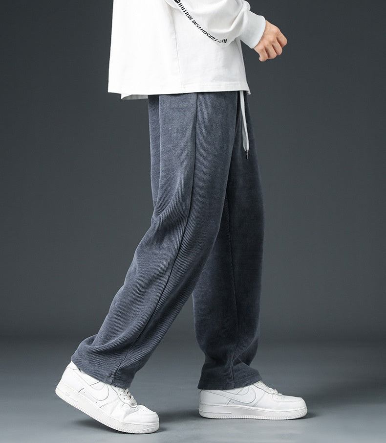 Autumn/Winter Corduroy Fleece Wide-Leg Pants